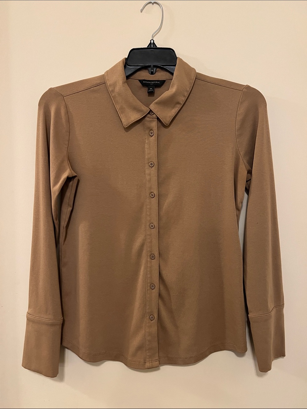 Banana Republic Camel Brown Button-Down Collared Shirt